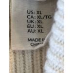 Joie  Women’s Cable Knit Cropped Turtleneck Sweater White Black Size XL (5462) Photo 2