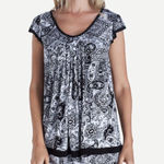 Ellen Tracy  Women's Yours to Love Flutter Sleeve Paisley Top Size Large Photo 0