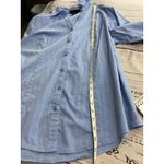 Lane Bryant  Button Front Shirt Womens 20 Blue Collar Long Sleeves Cotton Stretch Photo 7
