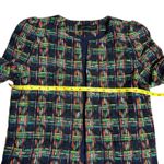 ZARA WOMAN Multicolor Plaid Tweed Collarless Blazer Jacket Shoulder M Photo 4