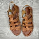 Lucky Brand strappy brown leather sandals shoes with buckle No size flat Photo 5