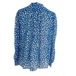 Ba&sh  Size 4  Top Blouse Long Sleeve Ruffle Blue White Photo 5