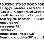 SO  GOOD FOR LIFE Womens Baggy Sweater Size Medium Juniors Coconut Cream New Photo 7