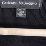 Catherine Malandrino Black Sheer Polka Dot Sleeves Pullover Sweater 2X Classic Photo 4