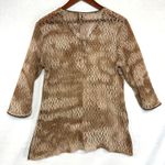 Bisou Bisou Fishnet Large Top Tunic Dyed Fairy Grunge Knit Coverup Beach Retro Photo 3