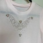80s Pink Sleeveless Top Lace Pearl Applique Sz Medium Photo 4