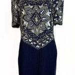 Night Vogue Sheath Dress Womens Large medium Blue Photo 0