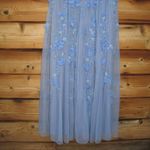 Mac Duggal 14521 Blue Floral Embellished Short Sleeve Mesh Gown Dress Photo 13