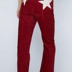 Nasty Gal Corduroy High Waisted Flared Star Bum Pants in Mullberry, Size 8 Photo 0