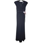 Mac Duggal 67850 Faux Wrap V-Neck Cap Sleeve Gown in Navy Size 4 New w/ Tag $398 Photo 4