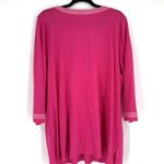 Talbots Pink Embroidered Tunic Top Cotton Shirt Size 2X Plus Barbie Pink Photo 2