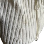 Vince Women's M Tie Back Ribbed Tank in Optic White Cotton Blend Stretch Photo 6