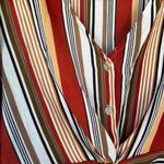 Polly & Esther  Junior’s striped twist detailed button‎ front top size small Photo 1