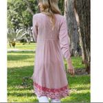 Soft Surroundings  Genevieve cotton crochet cottagecore Longsleeve Pink dress xs Photo 1