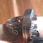 Shungite Multi Gemstone Mother of Pearl Sterling Silver Cocktail Ring (Size 7) Photo 11