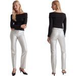 Madewell The 90s Straight Denim Jean Women's 29 Silver Foil Metallic Rigid NWT Photo 1