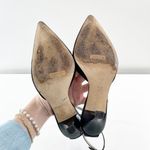 BCBGMAXAZRIA Suede Ankle Strap Pointed Toe Pump Heels Black 8.5 Photo 6