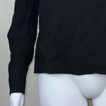 MNG Long Sleeve Gauze Keyhole Back Blouse Black Size 4 Photo 2