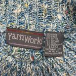 Yarnworks Knit Sweater Womens Large Blue Mock Neck Pullover Colorful Knitwear Photo 4