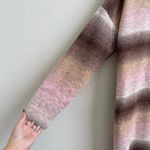 Loft Brown Pink Wool Ombre Striped Long Sleeve Cozy Knit Sweater Midi Dress Photo 5