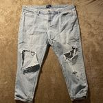 Gap  Jeans Womens Sz 34 Sexy Boyfriend Mid Rise Distress Light Wash Cuffed Ankle Photo 0