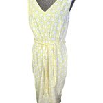 Ann Taylor NEW Yellow/White Rattan Print Tie Waist Sheath Dress Size 10 Photo 4