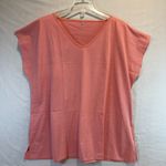 None Oversized V-neck Tee Short sleeves pink salmon Women’s size XXL Photo 6