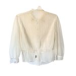 Vintage An Original Debcraft Sheer Cream Nylon Embroidered Pearl Button Blouse Photo 3