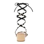 Steven New York Byrin Heeled Sandal Size 6 Black Wraparound Block Heel Studded Photo 1