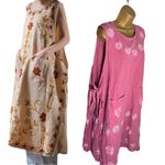 Vintage 90s Y2K Jagannath Hand Dyed Layering Dress Boho Oversized Cotton OS Pink Size undefined Photo 1