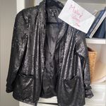 AQUA  Shimmering Black Sequin Blazer Photo 0