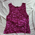 Gerard Darel Hot Pink vintage y2k viral crochet beaded bead sequin embellished tank top Photo 2