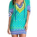 Trina Turk  Seychelles Belted Tunic Coverup Jungle Colorway Blue/Teal Size Medium Photo 6