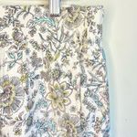Ann Taylor Loft XS A-Line Pleated Midi Skirt pastel Floral Print Linen P… Photo 4