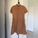 Everlane  Tiered Midi Brown Short Sleeve Dress mock neck Photo 6