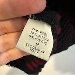 Tahari  Vintage Wool Alpaca Knit Vest Womens Medium Black Red Made In Italy Photo 3