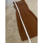 Calvin Klein Women's Chocolate Brown One Bow Shoulder Midi Dress Size 2 Photo 10