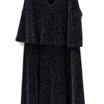 EXPRESS size XS black sleeveless mini dress sparkly layered v neck lined Photo 0