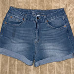 No Boundaries  Denim Shorts Cuffed Hem Casual Blue Jean Shorts Size‎ 12 Photo 0