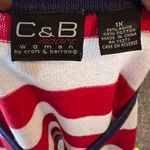 Vintage C&B Sport American Flag Cardigan Sweater Red Size 1X Photo 6