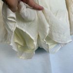 Cream Gauze Bell Sleeve Belted Romper Shorts Size Small Flare Festival Boho Photo 2