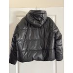 ZARA  Black Shiny Faux Leather Puffer Jacket Photo 1