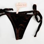 Chloe Rose NWT  Brown Velvet Self Side Tie Swim Bikini Bottom Size Medium Photo 0