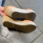 Toms  Orange Suede Platform Wedge Sandals Peep Toe Size 9 Ankle Strap Shoes EUC Photo 3