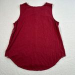 Dolan Anthropologie Tank Top Women's Large Wine Floral Solid Back Pleated Front Red Photo 1