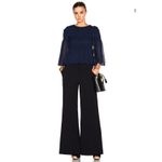 See By Chloe Dark Navy Peasant Top Sheer Sleeves Smocked Bodice Boho Sz 4 Photo 11