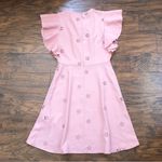 Kate Spade • Cutout Crepe Dress pink eyelet ruffle sleeve flutter Faded Peony Photo 9