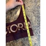 PINK - Victoria's Secret Victoria's Secret Sport XS‎ Burgundy Sports Bra with Metallic Rose Gold Photo 6
