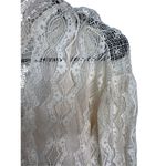 Free People  Cream Half Sleeve Lace Mini Dress With Open Back Photo 2