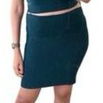 House Of Harlow 1960 Women's High Waisted Mini Skirt Size S Ribbed Dark Teal Green Photo 1